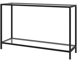Consoletafel - Bijzettafel Halmeubel - Woonkamer Decoratie - Met Opbergvak - 120 x 35 x 75 cm - Transparant