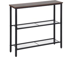 Consoletafel - bruin en zwart - 80x75x23 cm - smalle diepte