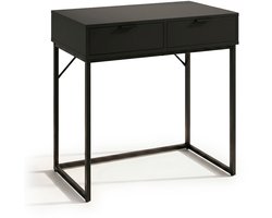 Consoletafel ELANO / Loftstijl / Industrieel / Haltafel / Sidetable met 2 Lades / 80x35x80 cm / Zwart