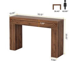 Consoletafel HomeByNicole – Smalle Langwerpige Haltafel / Ingangstafel / Sofa Tafel – 140 x 34 x 90 cm – Vintage Bruin – Robuust MDF Hout – Modern & Landelijk Design – Voor Hal, Woonkamer & Kleine Ruimtes