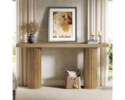 Consoletafel hout 160 cm – HomeByNicole Farmhouse entree- en woonkamer tafel, smalle banktafel, decoratieve console met robuust MDF, multifunctioneel, hal en gang, landhuisstijl