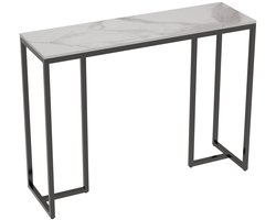 Consoletafel - Marmer - 100x30x78,5 cm – Wandtafel – Entreetafel -Sidetable - Haltafel - Modern - Metalen Frame - Gang - Woonkamer - Slaapkamer