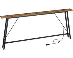 Consoletafel met oplaadstation – smalle console naast de bank met 1 AC-stopcontact en 2 USB-poorten, lange haltafel voor gang of woonkamer