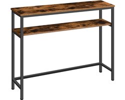 Consoletafel met verstelbare planken, slank, 2-laags, rustiek bruin