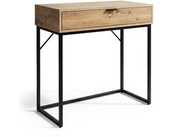 Consoletafel MODENA / Loftstijl / Industrieel / Haltafel / Sidetable met 1 Lade / 80x35x80 cm / Artisan Eiken