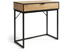 Consoletafel MODENA / Loftstijl / Industrieel / Haltafel / Sidetable met 1 Lade / 80x35x80 cm / Craft Eiken