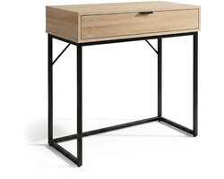 Consoletafel MODENA / Loftstijl / Industrieel / Haltafel / Sidetable met 1 Lade / 80x35x80 cm / Sonoma Eiken