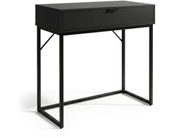 Consoletafel MODENA / Loftstijl / Industrieel / Haltafel / Sidetable met 1 Lade / 80x35x80 cm / Zwart
