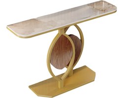 Consoletafel Royal Valora - Wit/goud - Wandtafel - Marmerlook - Haltafel - Sidetable - 120cm