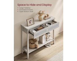 Consoletafel - Smal design - Open opbergplank - Haverbeige