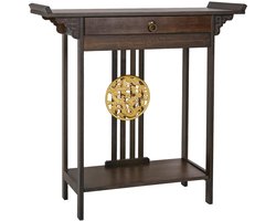 Consoletafel smal – haltafel – sidetable – gangtafel – opbergtafel – 2-laags design – robuust bamboe materiaal