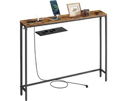 Consoletafel – Smal model – Met oplaadstation en haken – Zwart