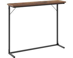Consoletafel smalle banktafel entreetafel met eenvoudige montage voor woonkamer entree 100 x 24 x 80 cm rustiek bruin en zwart