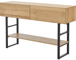 Consoletafel Varberg 120x30x75 cm eikenkleurig en zwart [en.casa]