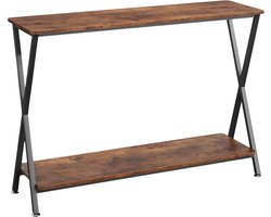 Consoletafel - Voor hal, foyer en slaapkamer - Smal met plank en metalen frame - Achter bank / Modern - Rustic Bruin