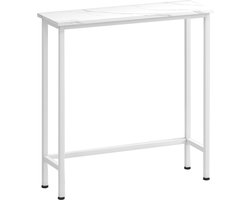 Consoletafel voor hal met verstelbare voetjes en anti-kantelvoorziening geschikt voor kleine ruimtes afmetingen 75 x 24 x 76 cm wit Woonkamertafel Bijzettafel