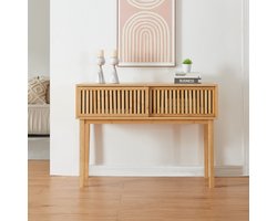 Consoletafel Ypäjä bamboe 110x39x80,5 cm naturel [en.casa]