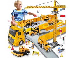 Construction Truck Speelset - Bouwspeelgoed kraan - Grote bouwtransportwagen - Wordt geleverd met 4 verschillende geluidseffecten - Beste cadeau voor educatief speelgoed - Perfect voor kleine kinderen