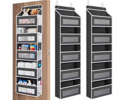 Consumerce® Deur Organizer - 2 Stuks - Zwart – 5 Vakken – Deurrek – Opbergzak – Opbergtas – Opbergbak – Hangrek Opbergen – Opberg – Opbergrek – Hangorganizer Slaapkamer