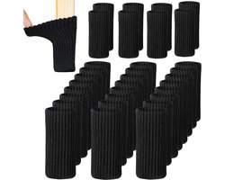 Consumerce® Elastische Stoelpoot Beschermers Set van 48 Zwart – Stoelsokken – Viltjes Stoelpoten – Stoelpoot Sokken – Stoeldoppen – Stoelbeschermer – Stoelsokjes – Stoelpoot Rubber – Stoelpoot Glijders – Meubelpoot – Poten voor Meubels