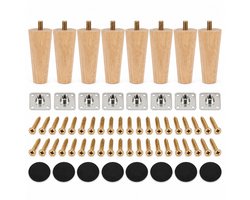 Consumerce® Houten Meubelpoten - M8 8cm - 2 Sets van 4 - Hout - Tafelpoten Kastpoten Bankpoten - Meubelverhoger - Tafelverhogers - Bedpoten Bedklossen - Boxspring Salontafel Poten - Stelpoot - Kast Pootjes - Bank Verhogers - Meubel - Meubelpoot