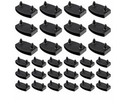 Consumerce® Lattenbodemhouders - Binnenmaat 55 x 9 mm - 36 Stuks - Lattenhouders voor Bedlatten - Lattenbodem Onderdelen & Bevestiging - Eindkappen, Kappen en Doppen - 24 Kopstukken + 12 Middelstukken - Kunststof - Zwart