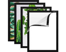 Consumerce® Magnetische A4 Display – 4 Stuks – Menukaarthouder – Prikbord – Magnetisch Frame – Diamond Painting Lijst – Fotolijst – Menu Kaart Houder – Bulletin Standaard – Folderhouder – Kliklijst