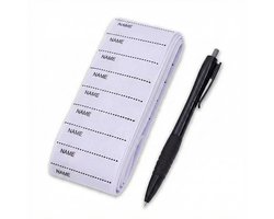 Consumerce® Opstrijkbare Kledinglabels 100 Stuks - Inclusief Pen - Wasbaar - Kleding Labels Textiel - Strijklabels - Label Naam - Naamlabels