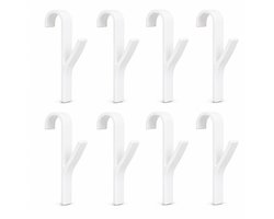 Consumerce® Set van 8 Radiator Handdoekhaakjes – Wit – Handdoekhanger – Handdoekrek – Badkamer Handdoekhouder – Handdoekhaak – Handdoekstang – Handdoekclips – Handdoek Hanger Klem – Rek Handoekrek