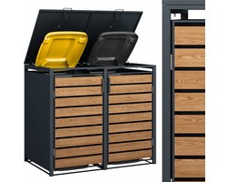 Container ombouw - 2 containers - 132x80x116cm - antraciet hout