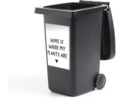 Container sticker Engelse quote Home is where my plants are met een hartje - 40x60 cm - Kliko sticker