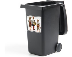 Container sticker Fishing trip, they'll be coming back next week - schilderij van Norman Rockwell - 40x40 cm - Kliko sticker