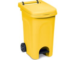 Container 'Urban' - 60 liter - Kliko - Pedaalemmer - Rolcontainer - Met wielen - Geel