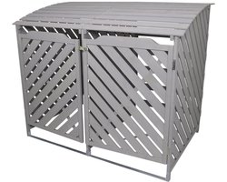 Containerombouw - Dubbel - Grijs - 2 x 240L kliko's - 198x81x120 cm