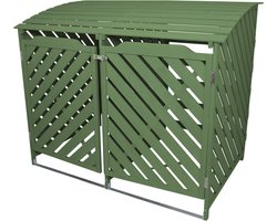 Containerombouw - Dubbel - Groen - 2 x 240L kliko's - 198x81x120 cm