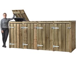 Containerombouw Kees | Kliko Ombouw Vierdubbel | Containerberging | Containers kast | Container berging voor 4 kliko's | Wood Selections