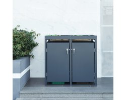 Containerombouw Valkeakoski met plantenbak 110x115x62 cm antraciet
