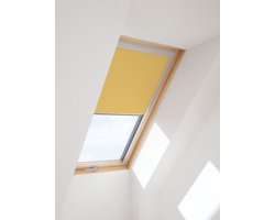 CONTRIO - Dakraam Verduisterend Rolgordijn passend op VELUX MK08, Geel