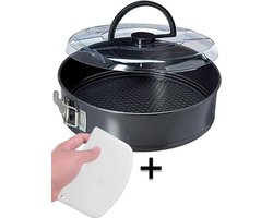 COOCK - Springvorm set met deksel - Bakvorm - Taartvorm met Antiaanbaklaag - 24 cm Diameter - Cakevorm - Incl. Deegschraper & E-Book
