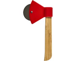 Cook Concept Pizza snijder / roller Bijl - RVS wiel - houten handvat - 21 cm