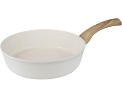 Cook & Pan - Go Ivory Hapjespan 24 cm - Inductie Pannen- Keramische Anti-aanbaklaag PFAS-vrij - 7 jaar garantie - Crème