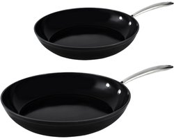 Cook & Pan - Signature Koekenpannenset 2-delig - Inductie Pannen- Keramische Anti-aanbaklaag PFAS-vrij - 7 jaar garantie - Zwart