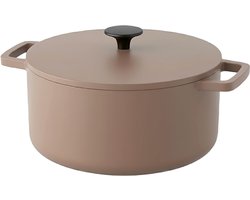 Cook & Pan - Taupe of Mind Gietijzeren Braadpan 20 cm - 2.5 liter - PFAS vrij - Inductie - Non stick - 25 jaar garantie - Taupe