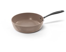 Cook & Pan - Taupe of Mind Hapjespan 28 cm - PFAS vrij - Inductie Keramisch - Non stick - 7 jaar garantie - Taupe
