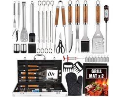 Cooking Life® BBQ Gereedschapset 36-delig - BBQ Accesoires - Kamado - Thermometer - Barbecue Set - Bbq Tang - Gereedschap - Vaderdag