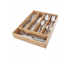 Cookinglife Bestekbak - Cutlery Tray -Bestekvak - Bamboe Bruin - Duurzaam Ruimtebesparend - 35 x 26 x 5 cm