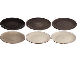 Cookinglife Dinerborden Delice Grijs - Set van 6 ø 26,5 cm Aardewerk - Vaatwasser- & Magnetronbestendig