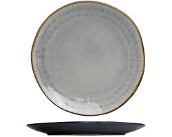 Cookinglife Dinerborden Nola Warm Grey - Ø 27 cm - Set van 6 stuks - Ideaal voor hoofdgerechten - Vaatwasser- en ovenbestendig - Aardewerk met reactive glaze - 270 x 270 x 26 mm - Servies - Dinerborden