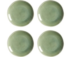 Cookinglife Dinerborden Serene Groen – Set van 4 Ø 28 cm – Aardewerk – Vaatwasser-, Magnetron- & Ovenbestendig