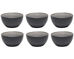 Cookinglife Kleine Kom Nola Warm Grey ø 12 cm - 6 Stuks - Aardewerk - Vaatwasser- & Magnetronbestendig